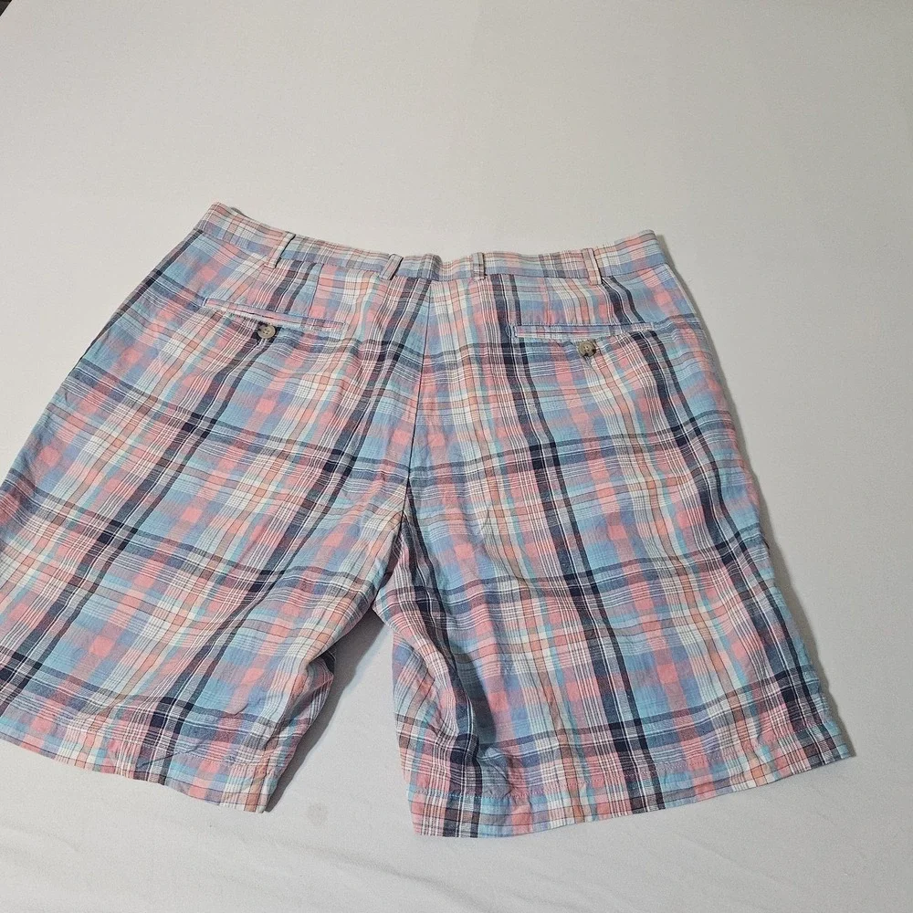 Peter Millar SEASIDE Golf Shorts Chinos Mens 36 Multicolor Royale Plaid EUC‎